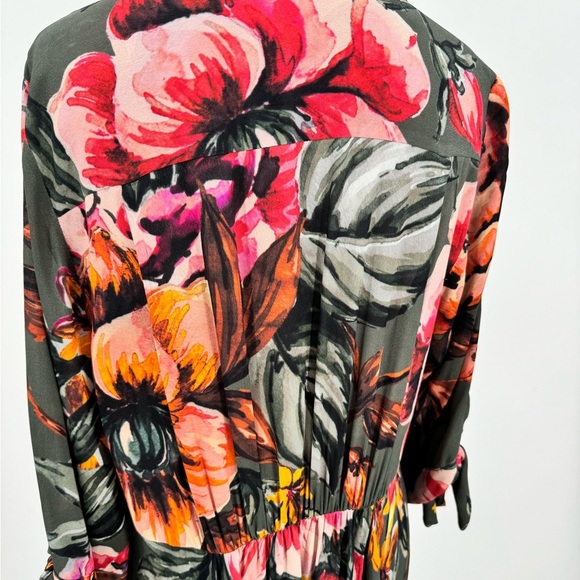 Soft Surroundings Provincia Green Floral 1/4 Sleeve Maxi Women's Dress Medium - Picture 5 of 10